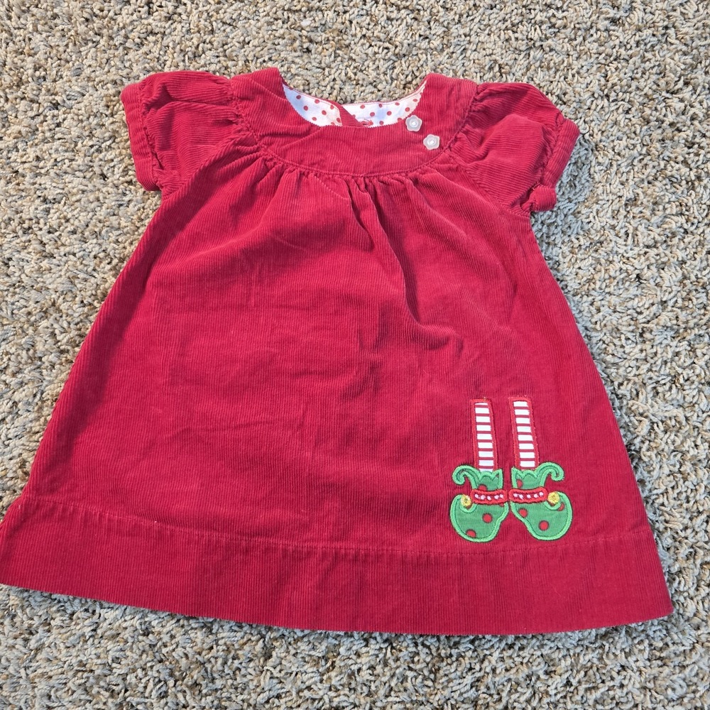 Baby Girls Corduroy Nursery Rhymes‎ Christmas Dress Size 12 Months